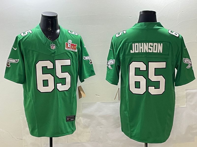 Men Philadelphia Eagles #65 Johnson Green Retro three generations 2025 Nike Limited NFL Jersey style 3->philadelphia eagles->NFL Jersey